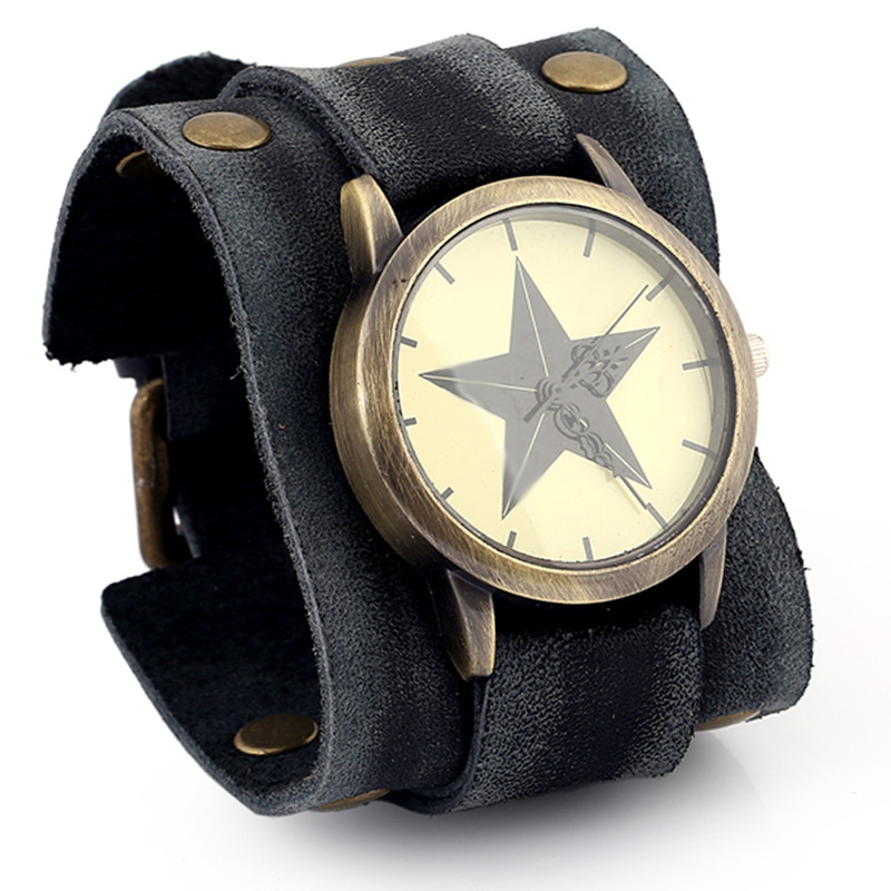 1 Piece Fashion Star Pu Leather Handmade Menu0027S Bracelets