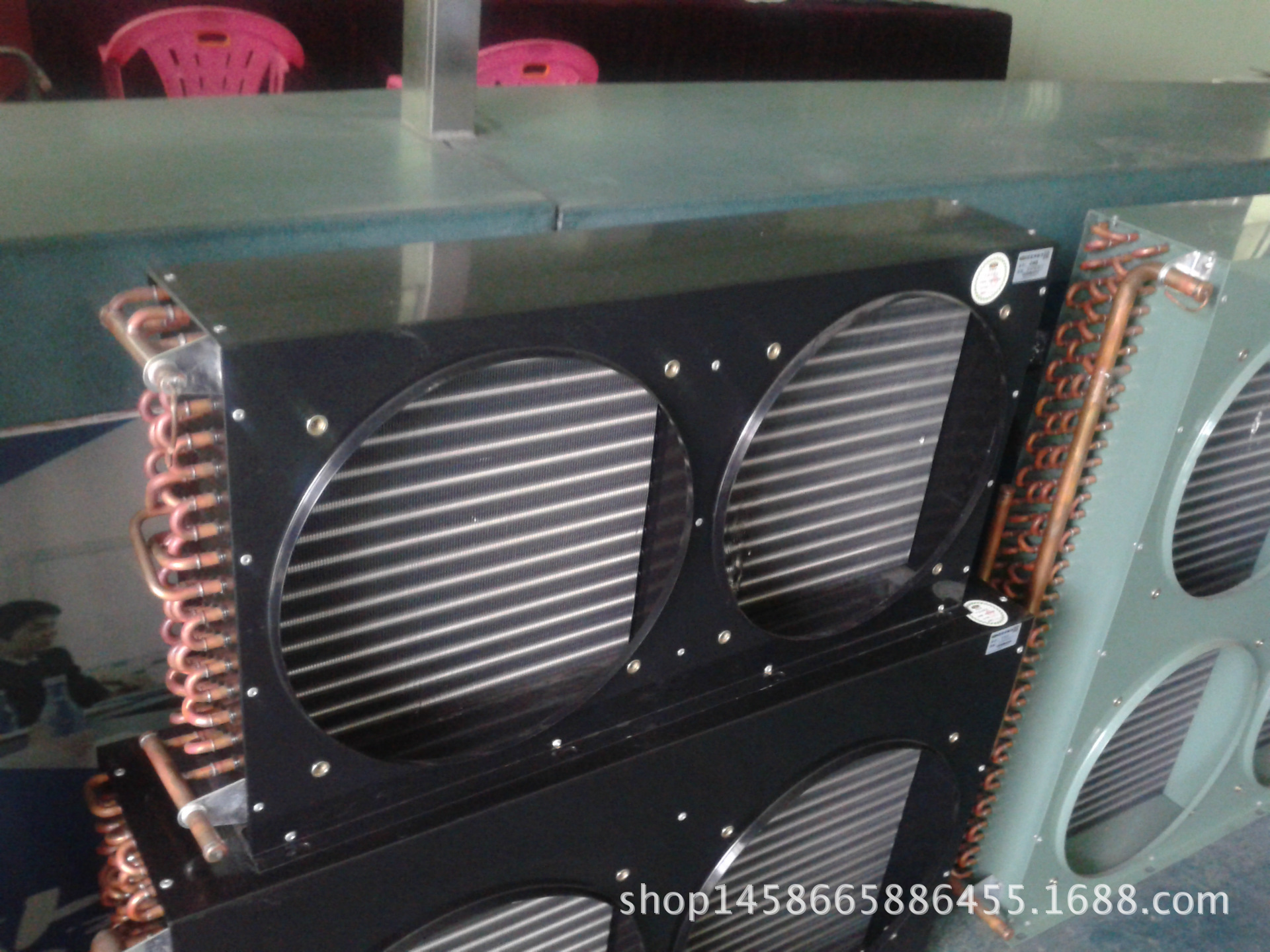 【质优价廉】  海鲜池风冷冷凝器小5P冷凝器（双风口）
