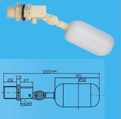 Small Floating Ball Valve/Micro Plastic Floating Ball Valve 4/6 points/Plastic Floating Ball Valve 4-degree angle can be freely adjusted