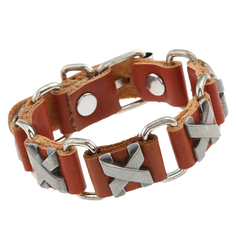 Fashion Alloy Cowhide Bracelet Leather Jewelry Bracelet Wholesale Couple Bracelet display picture 6