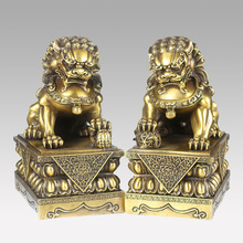 批發大號銅獅子擺件一對 北京獅宮門獅家居裝飾