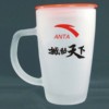 New Year special manufacturer direct selling frosted glass cup advertising cup promotion gift cup with cover print logo