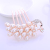 Retro hair accessory with bow, metal hairgrip from pearl, hairpins, flowered, wholesale