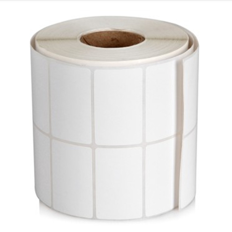 铜版不干胶标签纸 条码纸双排50*40*2500 空白不干胶标签定