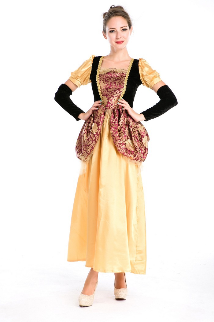 奢华白雪公主服 复古晚宴服欧洲宫廷服装 万圣节出口游戏服