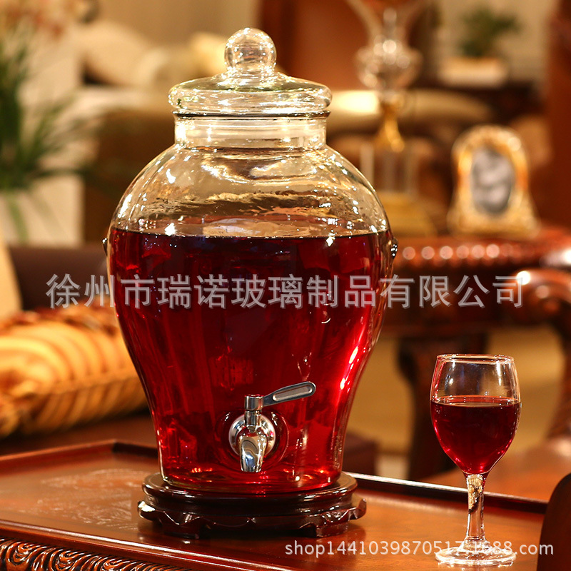 无铅玻璃泡酒瓶带龙头大号将军瓶酿葡萄酒酵素密封罐药酒坛子