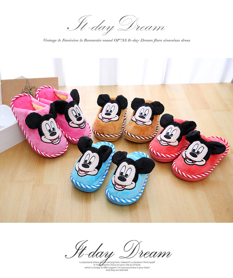 Pantoufles enfants en suède pour hiver - semelle coton - Ref 1017437 Image 9