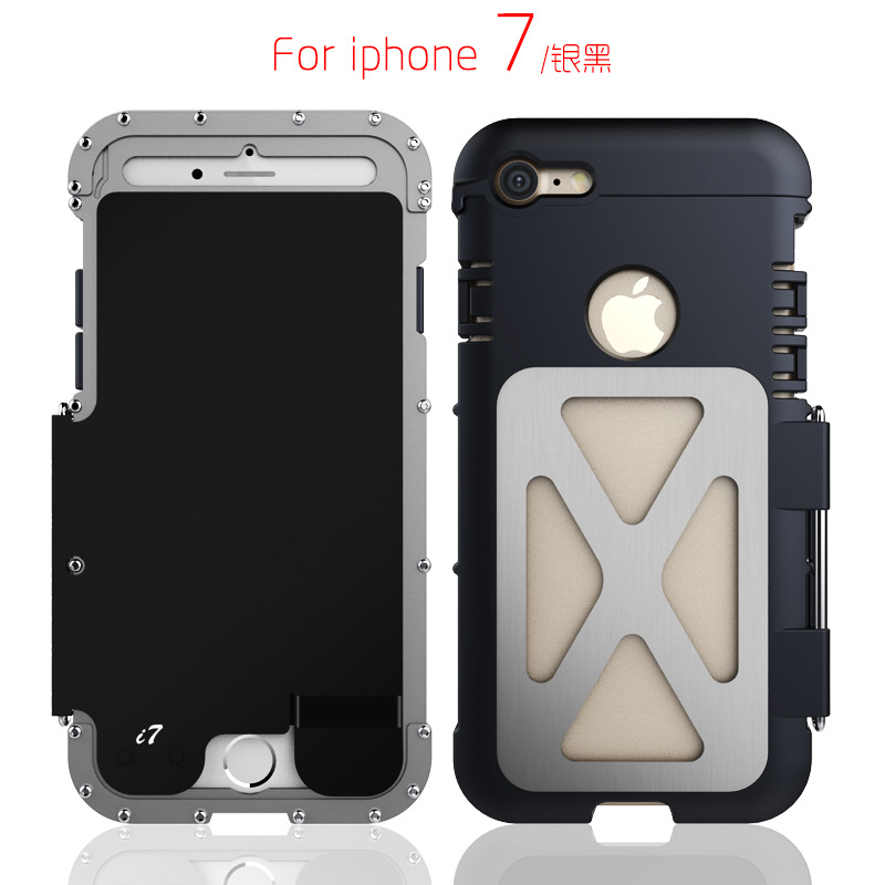Armor King Iron Man Luxury Shockproof Stainless Steel Aluminum Metal Flip Case Cover for Apple iPhone 7 Plus & iPhone 7