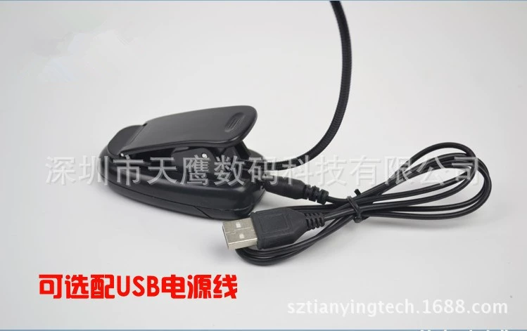 USB одиночная прищепка-лампа LED 4 свечения, горизонтальная прищепка, USB лампа-клипса для книг