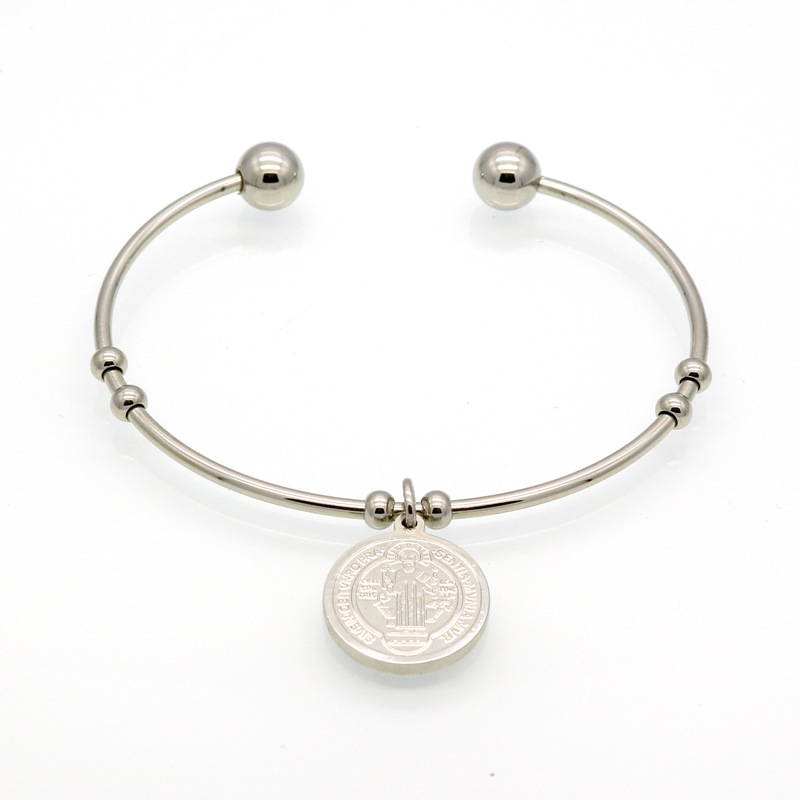 22g Weight Vacuum Plating Gold Plating Process Fashion Round 304 Stainless Steel Titanium Steel 18K Gold Plated Bangle In Bulk