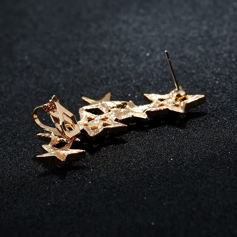 Crystal Star Exaggerated Earrings display picture 7