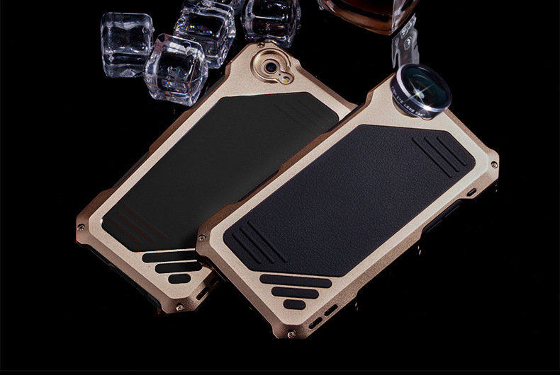 R-Just 3 in 1 Fisheye+Macro+Wide Angle Camera Lens IP54 Waterproof Dustproof Shockproof Silicone Aluminum Metal Heavy Duty Case Cover for Apple iPhone 6S Plus/6 Plus & iPhone 6S/6 & iPhone SE/5S/5