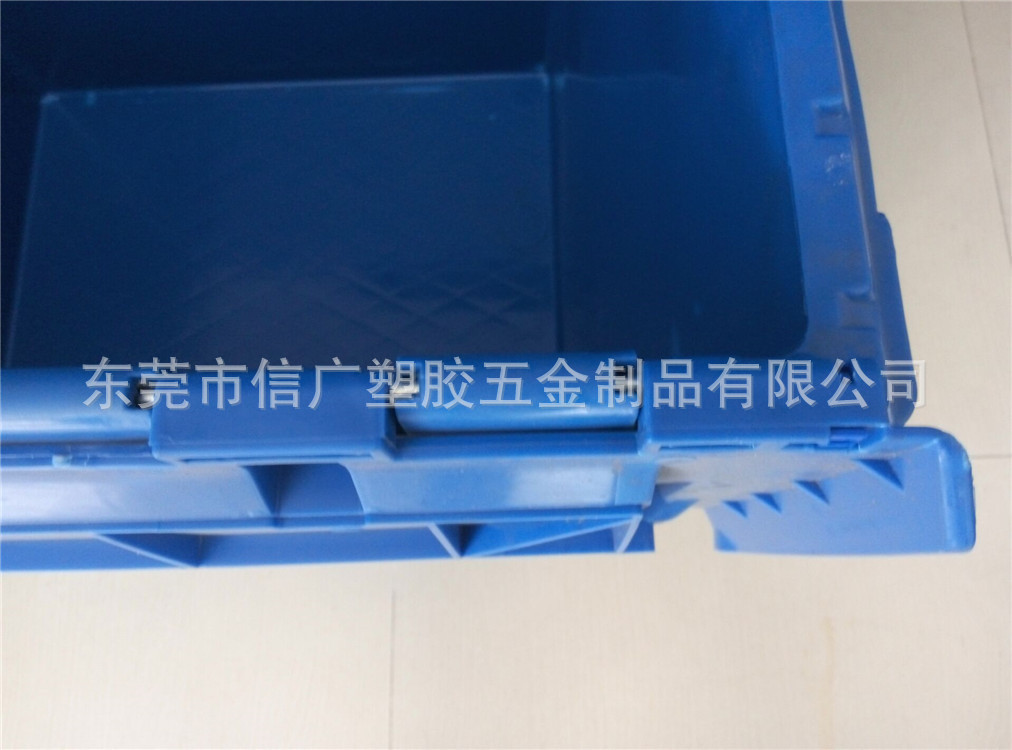 医药大号密封防尘周转箱 蓝色仓储整理配盖箱 对折翻盖式食品箱子