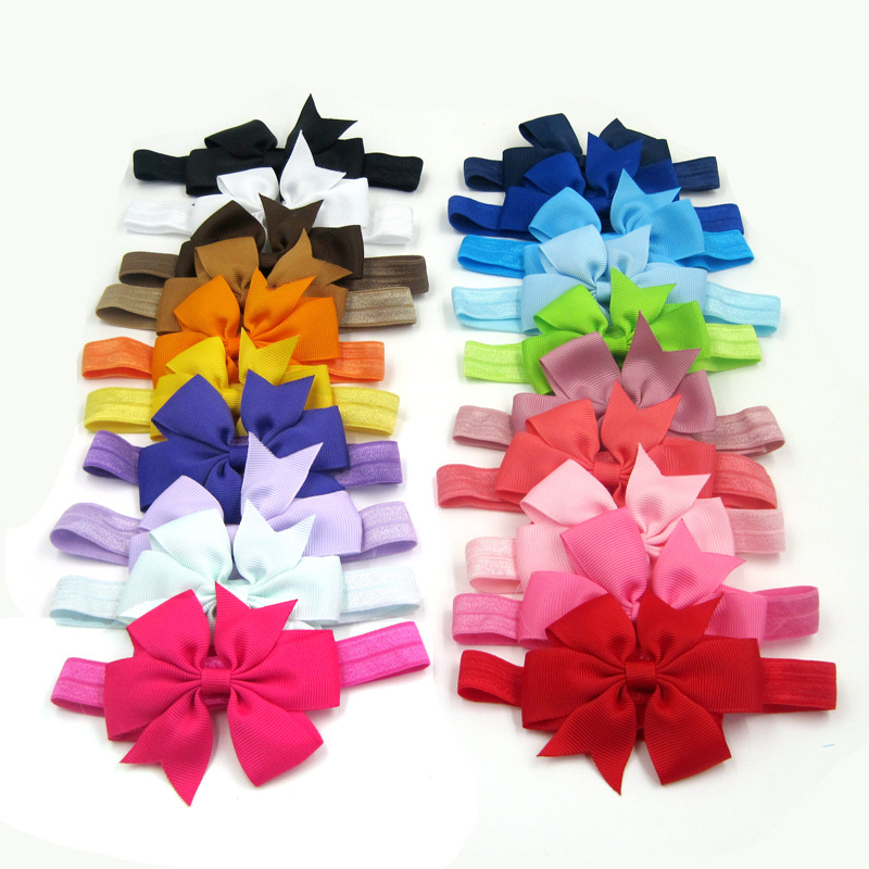 Fashion Solid Color Flower Bow Knot Cloth Hair Band1
