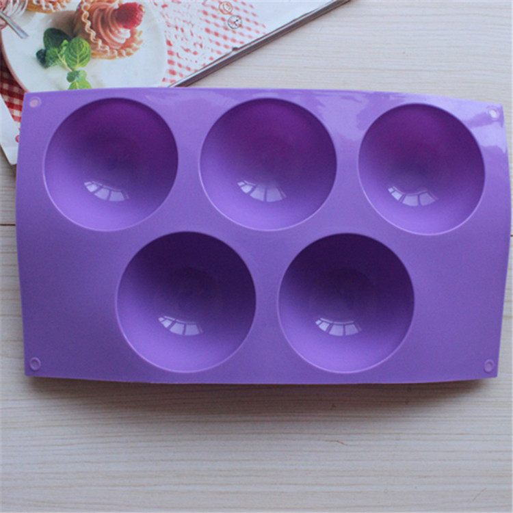 硅胶蛋糕模5连半圆硅胶蛋糕模布丁模手工皂巧克力模