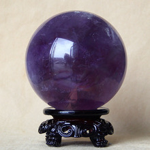 天然乌拉圭紫水晶球摆件原石打磨巴西梦幻紫水晶玄关客厅家居礼品