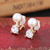 Earrings, accessory, stone inlay, zirconium from pearl, ear clips, wholesale, no pierced ears