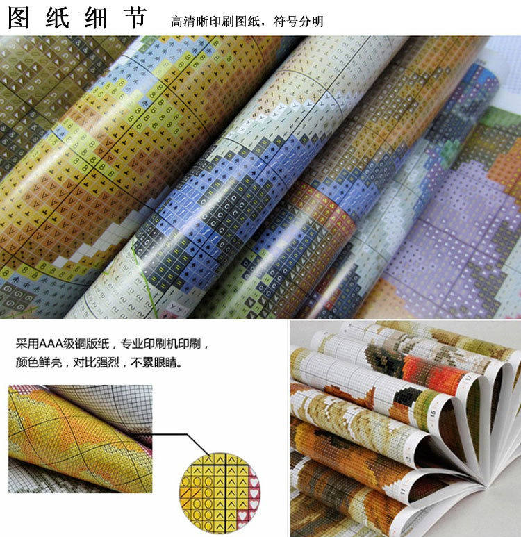 批发工艺品cross stitch 手工材料包印花十字绣郊外花园0821详情7