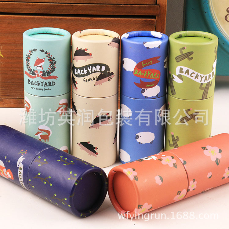 厂家供应全纸铅笔筒 印刷覆膜螺旋纸质圆形铅笔彩笔纸筒可印