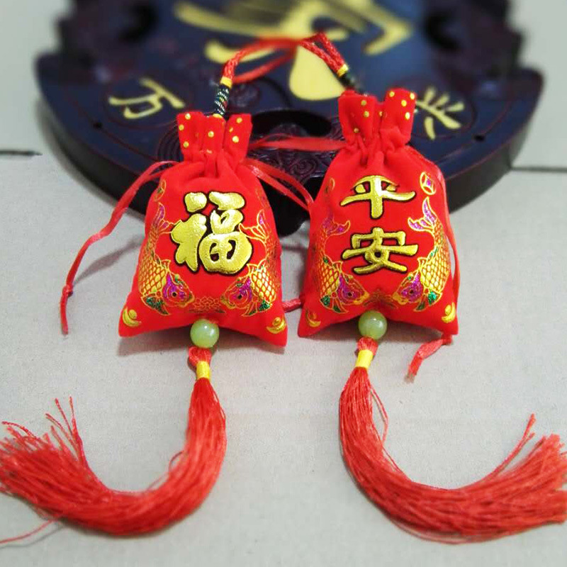 Bright red New products Flannel Ping An Fu Sachet Sachet Dragon Boat Festival Blessing Sachets Purse