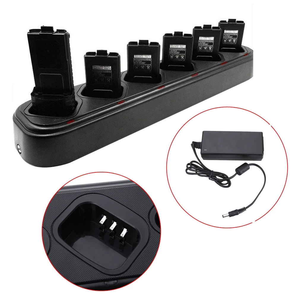 Baofeng BF-UV5R/BF-UV82/Шестистороннее интеллектуальное зарядное устройство для рации серии BF888S, многоканальное зарядное устройство