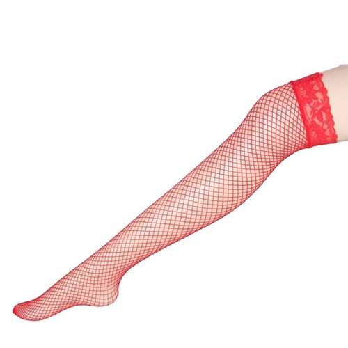 Sexy lingerie, matching lace-edged long-tube fishnet stockings, sexy high-top fishnet stockings, sexy stockings 9025