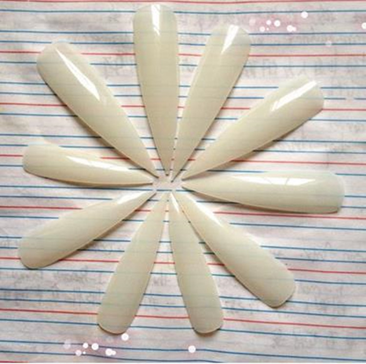 Nail art supplies wholesale 50 pieces of salon art nail natural color long pointed nail lengthened false nail salon