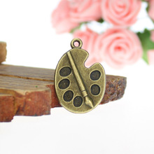 DIY饰品配件28*19MM颜料盘绘画工具合金吊坠批发配件