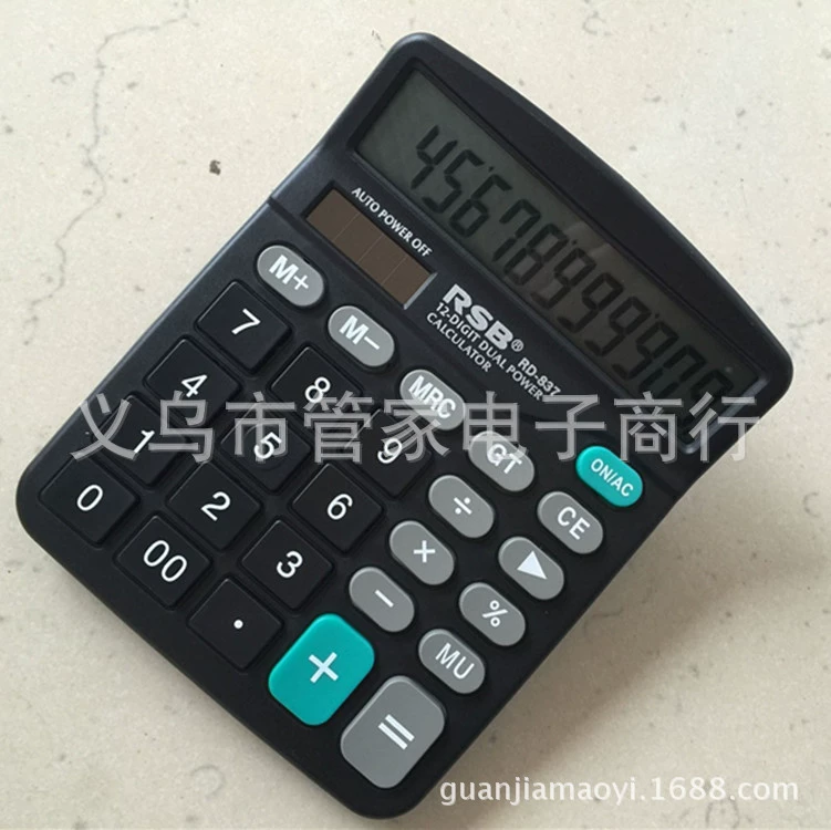 Калькулятор Rongshibao RD-837 настольный черный солнечный офисный калькулятор