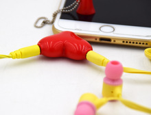 廠家創意可愛耳機愛心分享器情侶耳機分線器3.5MM一分二線器