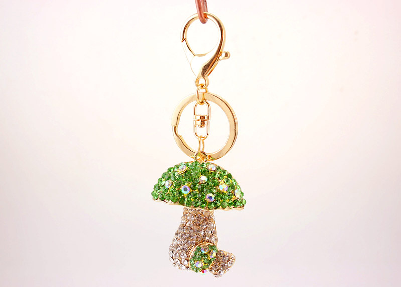 49g Weight Alloy, Metal Material Flower Pattern Unisex Gender Pink, Purple, Red, Green, Blue Color Mushroom Pendant Keychain 18