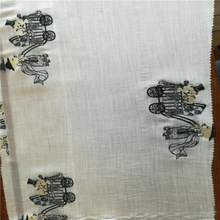 小清新全棉绣花面料适用于服装装饰沙发布鞋子布