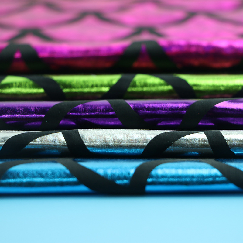 2017年绍瑞鱼鳞烫金布 打底裤料 鱼鳞泳衣泳装面料