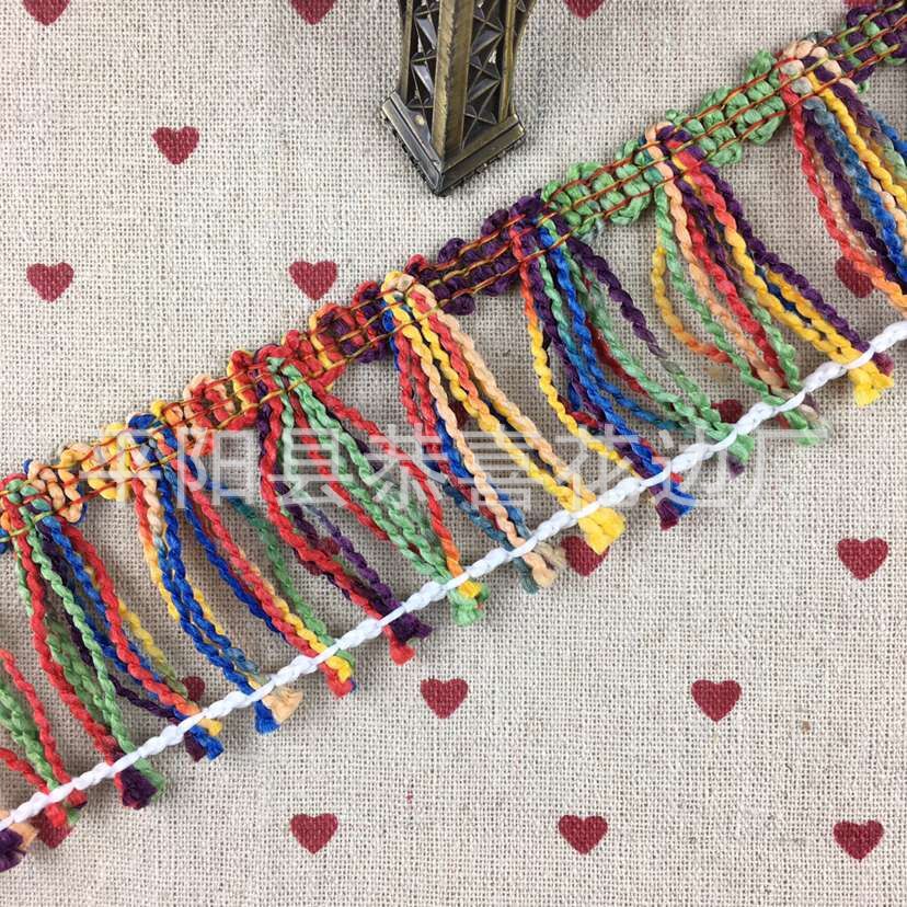 波纹纱七彩流苏