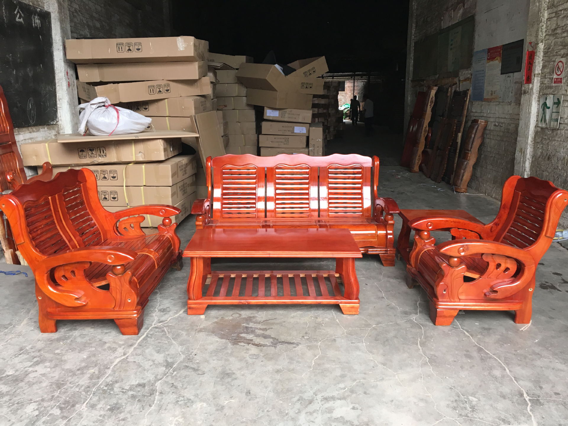 豪丽中式实木沙发 客厅办公两用组合型苦莲木沙发批发价酒店沙发