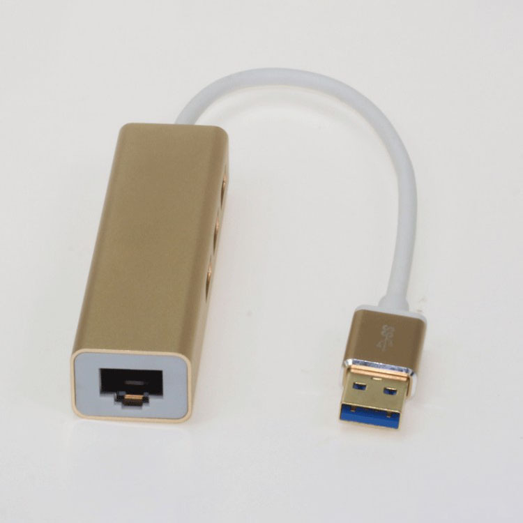 厂家供应USB3.0网卡带3HUB百兆网卡带RJ45孔 铝合金外置免驱动