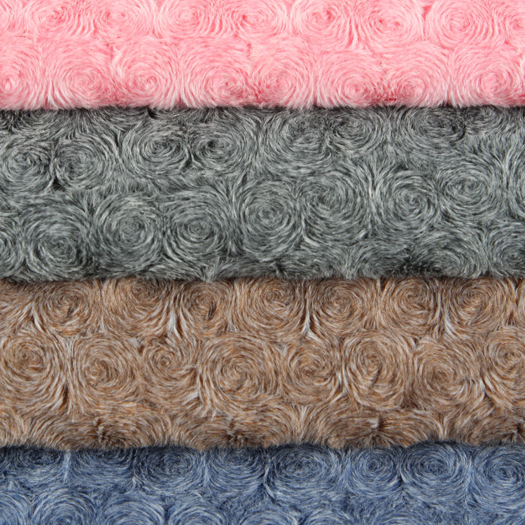 跨境货源 厂家直销 赛乐绒 玉兔绒 全涤 磨圈 拖鞋家纺面料  绒布