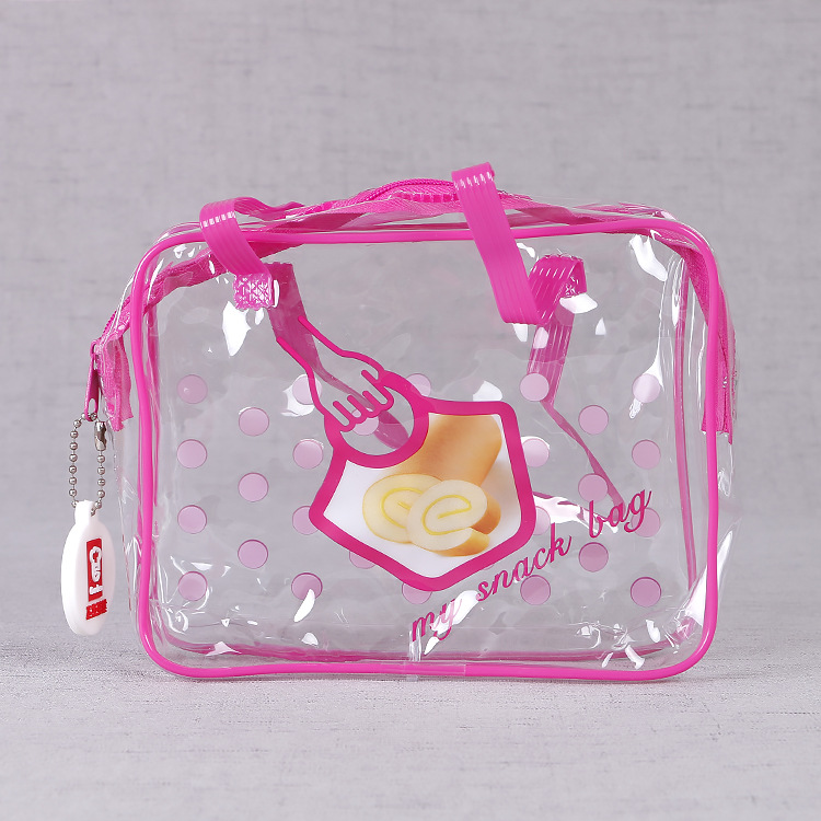 厂家定 做透明水晶袋PVC手提袋 胶骨拉链袋 化妆袋礼品PVC袋子热