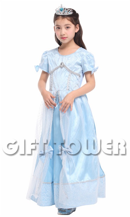 GIFTTOWER Huanyou Ice Blue Princess Costume Party Makeup Ball Hero Performance Costume Children's Performance Costume Pig Animal Superhero E-Path Costume G-0199 detail image 4
