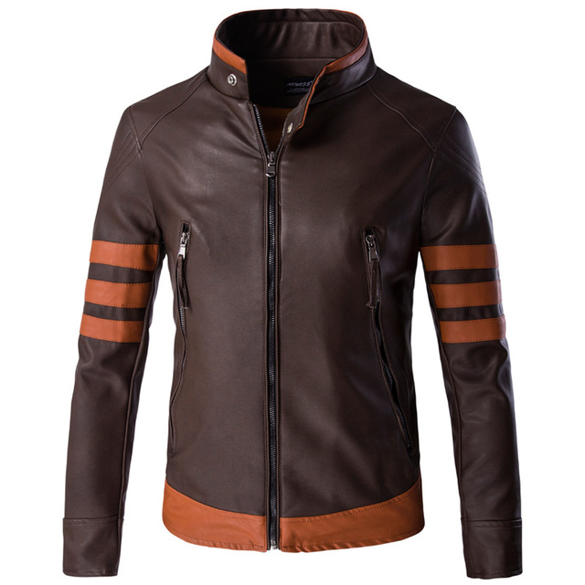 Spring men’s leather jacket motorcycle leather