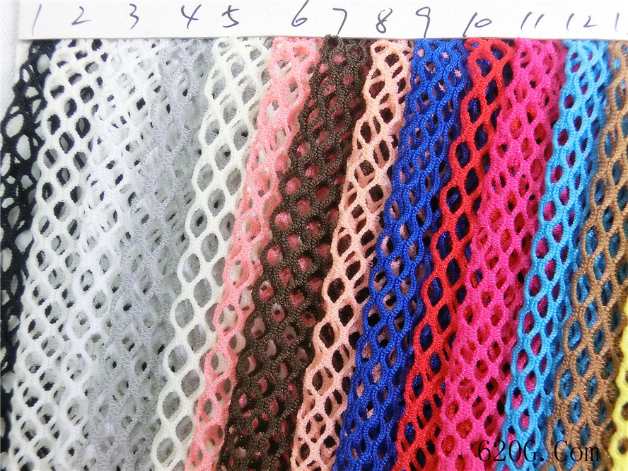大菱形弹力网布 弹力夏季透气装网布 锦纶四面弹网眼布 氨纶网布