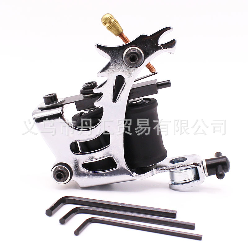 黑铁铸造打雾割线一体纹身机 初学者入门纹身机 纹身针 色料杯