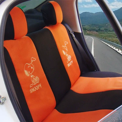 car seat cover, Universal seat cover - snoopy-black-plus-orange-universal