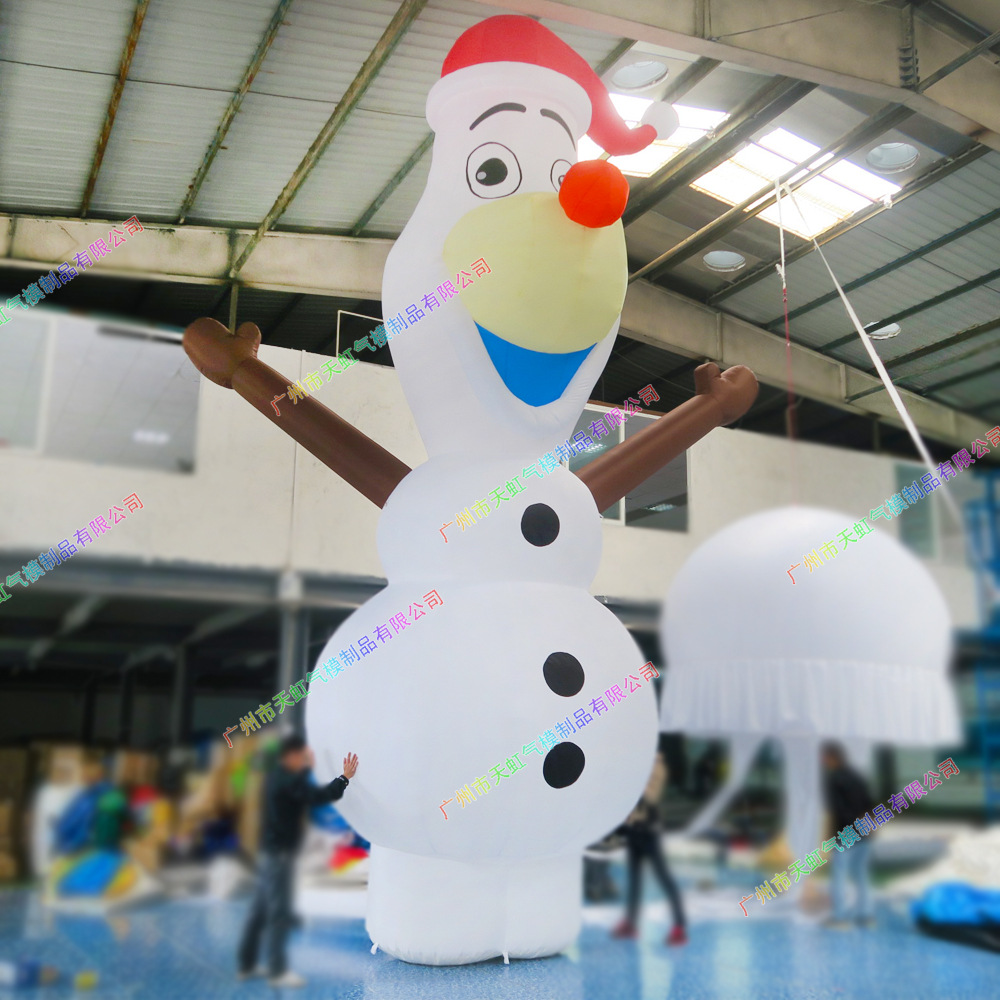 圣诞充气雪人宝商场摆设圣诞节充气雪人场地布置道具圣诞雪人气模