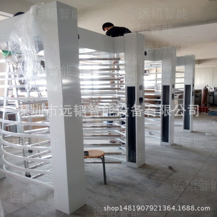 考勤全高闸刷卡单向通行/小区全高旋转闸厂家/人脸识别半高转闸/