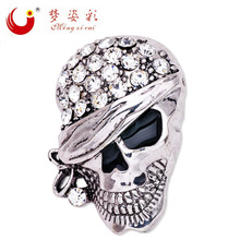 新款高档镶钻骷髅头衣饰欧美外贸饰品时尚个性万圣节胸针批发定制