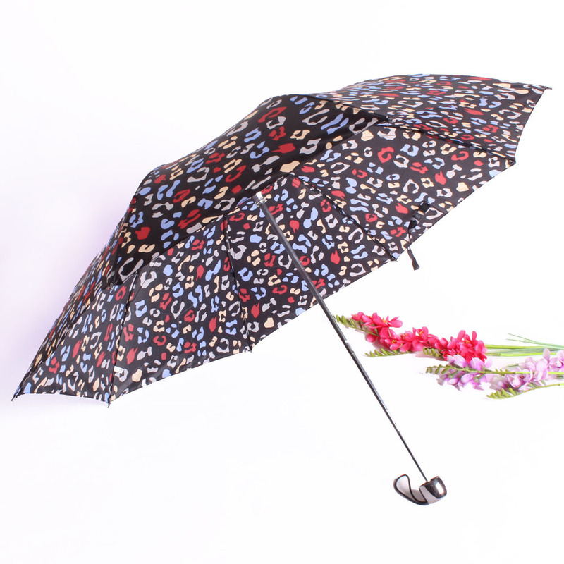 New Touch Flower Cloth Three-fold Umbrella Sunny and Rain Dual-use Folding Umbrella India Export Umbrella