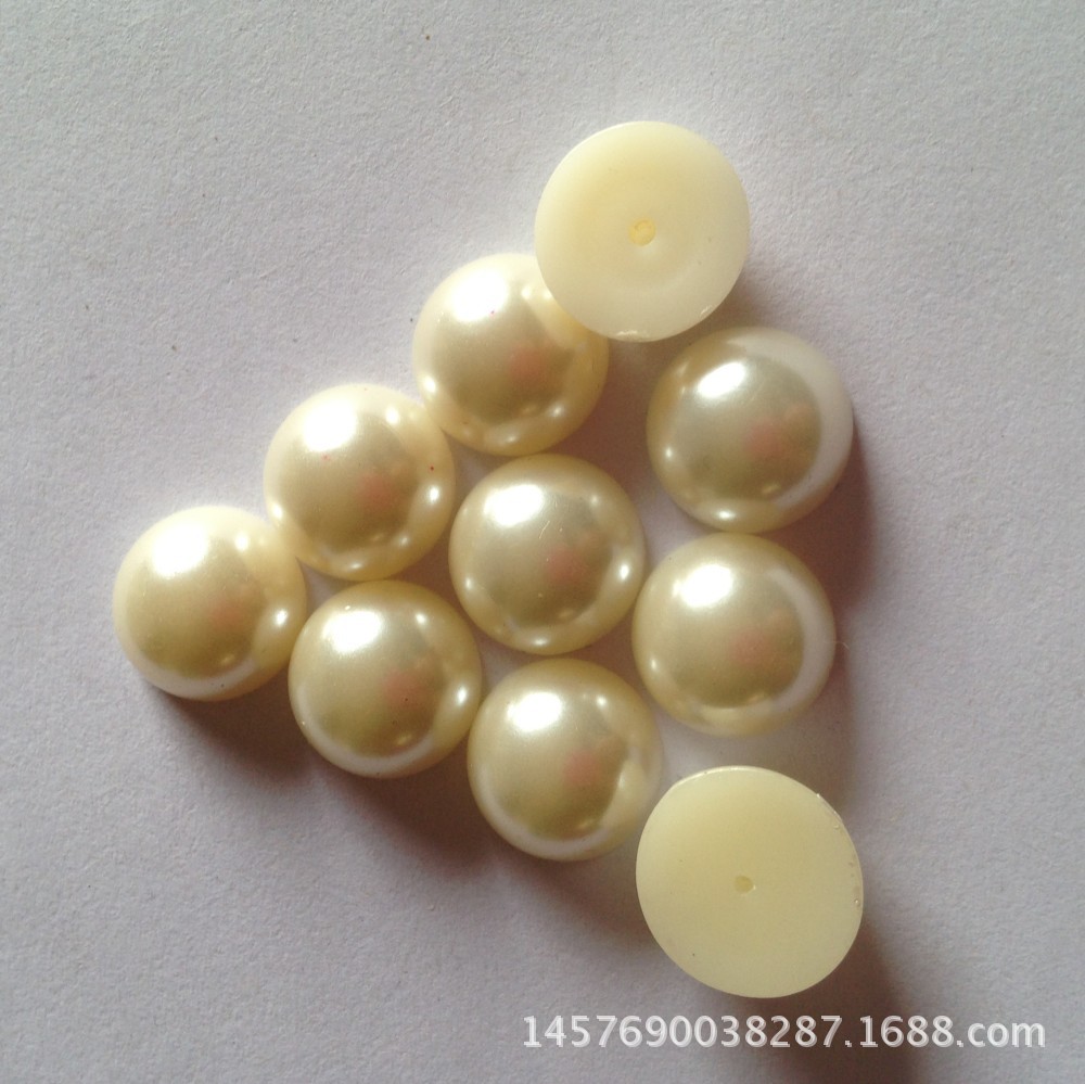 ABS imitation pearl flat bottom semi -circular two -hole pearl…
