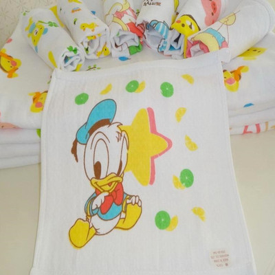 双层蜂巢纱布毛巾 小方巾卡通童巾 婴儿口水巾30*30|ms