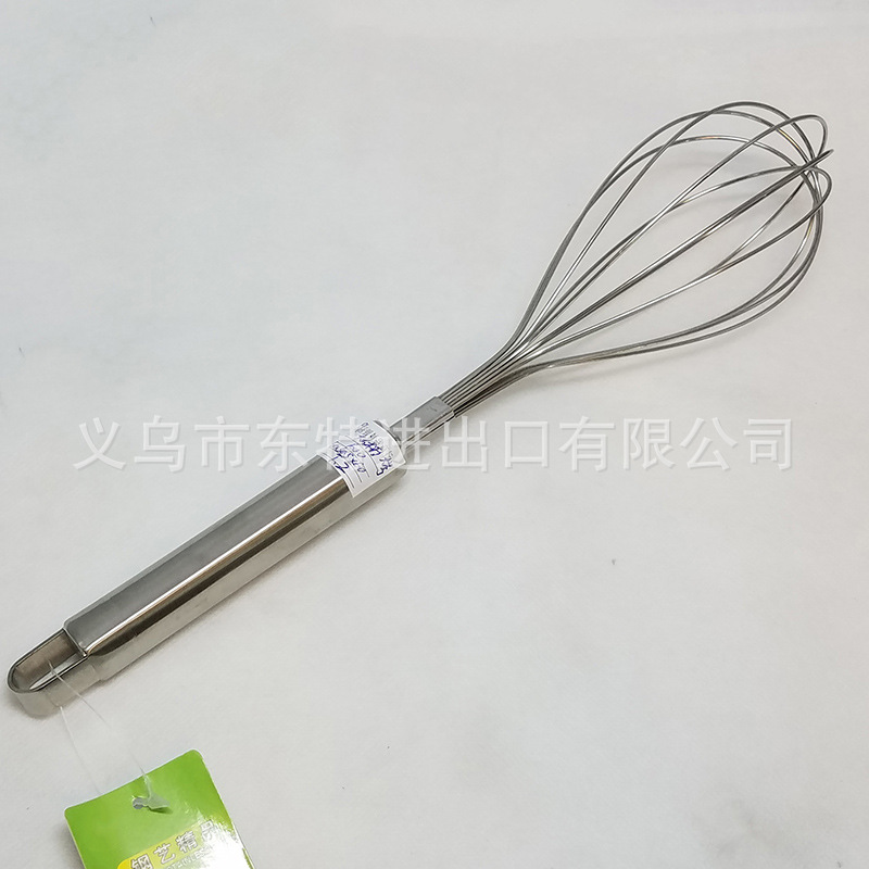 Factory direct sales of stainless steel egg beaters with large steel handles, household baking supplies, manual egg beaters detail image 6